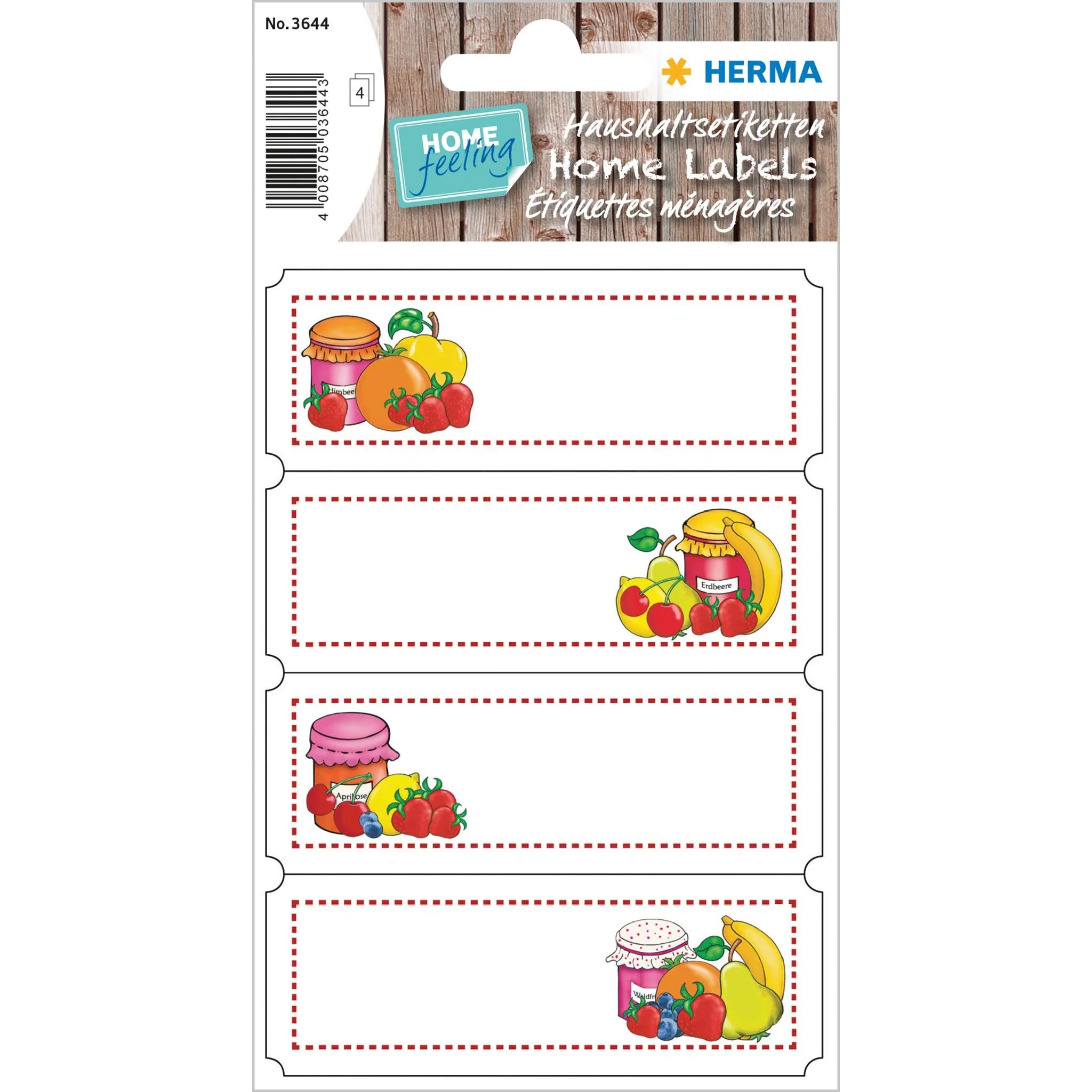 Etikettenpapier 76 × 28 mm – Schmucketiketten „Fruchtauswahl“